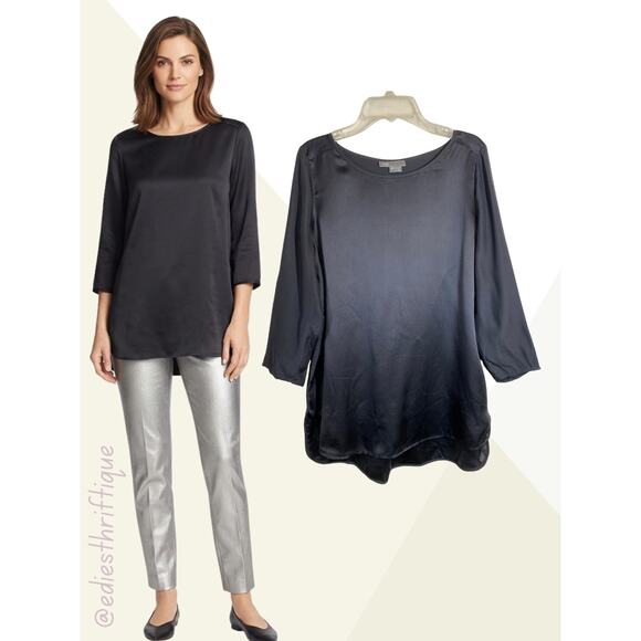 Vince Tops - Vince 100% Silk Tunic 3/4 Sleeve Blouse XS